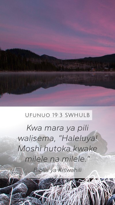 Ufunuo 19:3 SWHULB Bible Verse Image