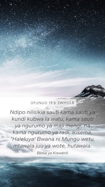 Ufunuo 19:6 SWHULB Bible Verse Image