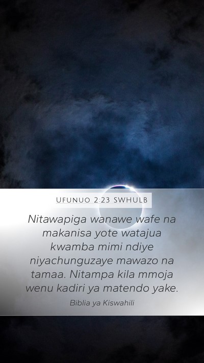 Ufunuo 2:23 SWHULB Bible Verse Image