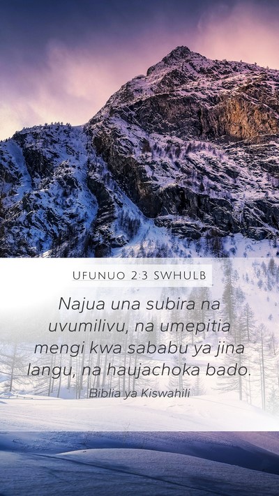 Ufunuo 2:3 SWHULB Bible Verse Image