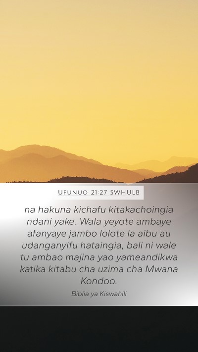 Ufunuo 21:27 SWHULB Bible Verse Image