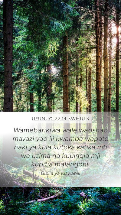 Ufunuo 22:14 SWHULB Bible Verse Image