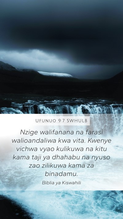Ufunuo 9:7 SWHULB Bible Verse Image