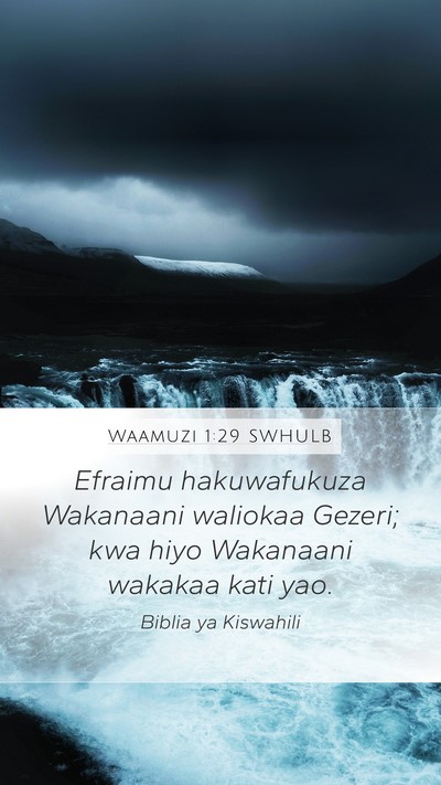 Waamuzi 1:29 SWHULB Bible Verse Image