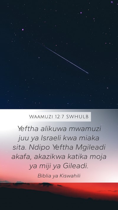 Waamuzi 12:7 SWHULB Bible Verse Image