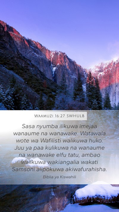 Waamuzi 16:27 SWHULB Bible Verse Image