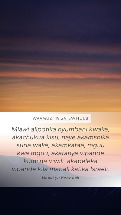 Waamuzi 19:29 SWHULB Bible Verse Image