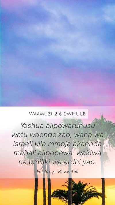 Waamuzi 2:6 SWHULB Bible Verse Image