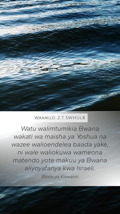 Waamuzi 2:7 SWHULB Bible Verse Image
