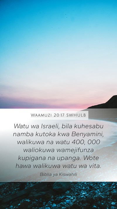Waamuzi 20:17 SWHULB Bible Verse Image