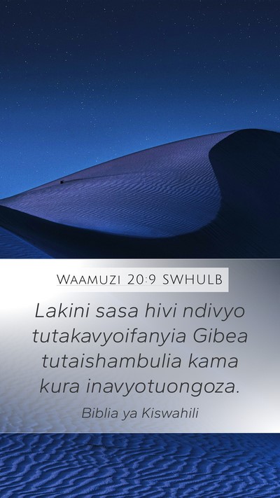 Waamuzi 20:9 SWHULB Bible Verse Image