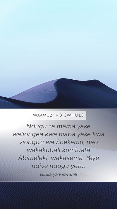 Waamuzi 9:3 SWHULB Bible Verse Image
