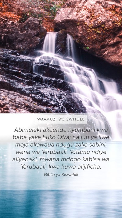 Waamuzi 9:5 SWHULB Bible Verse Image
