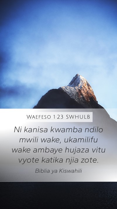 Waefeso 1:23 SWHULB Bible Verse Image