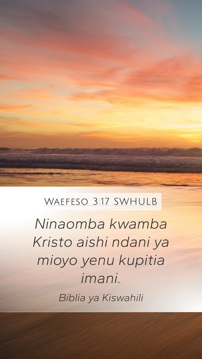 Waefeso 3:17 SWHULB Bible Verse Image