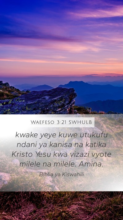 Waefeso 3:21 SWHULB Bible Verse Image