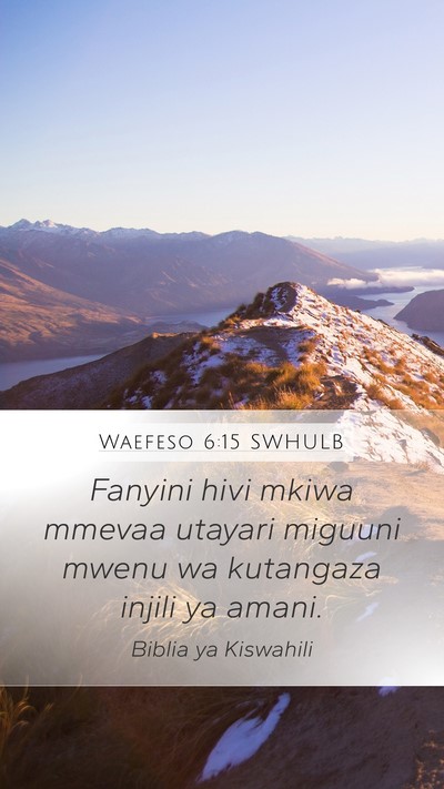 Waefeso 6:15 SWHULB Bible Verse Image