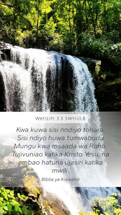 Wafilipi 3:3 SWHULB Bible Verse Image