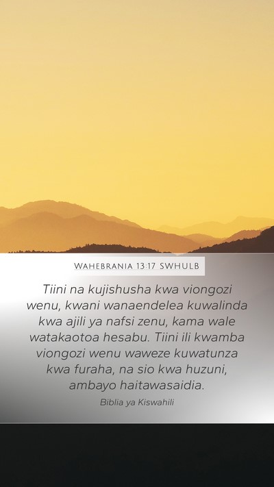 Wahebrania 13:17 SWHULB Bible Verse Image