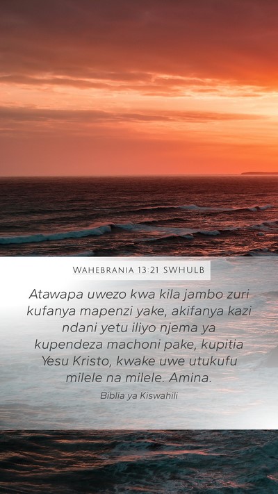 Wahebrania 13:21 SWHULB Bible Verse Image