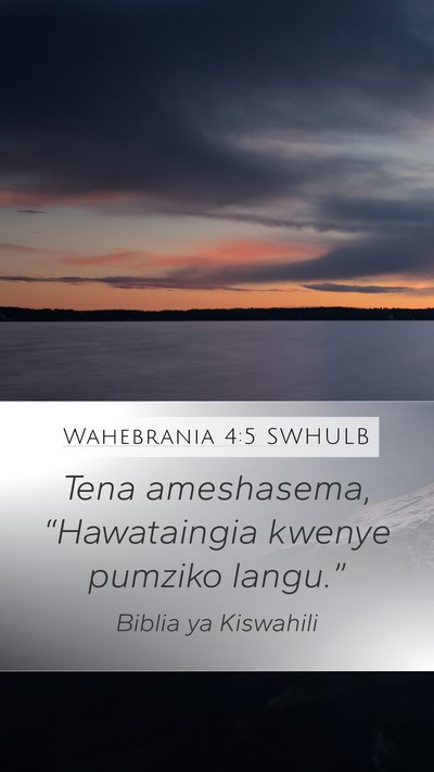 Wahebrania 4:5 SWHULB Bible Verse Image