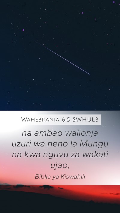 Wahebrania 6:5 SWHULB Bible Verse Image