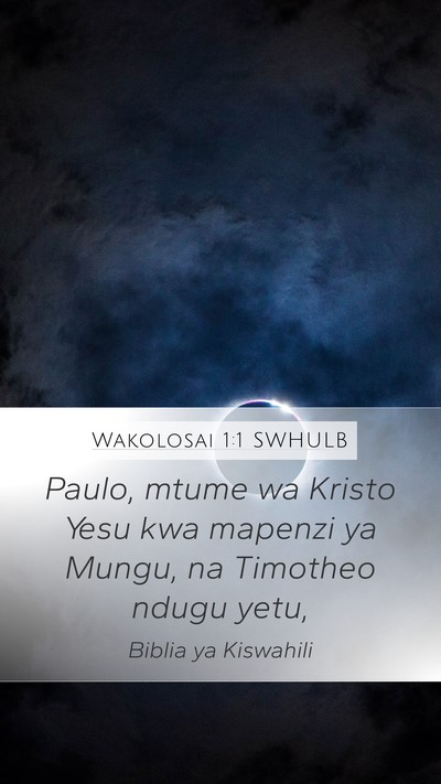 Wakolosai 1:1 SWHULB Bible Verse Image