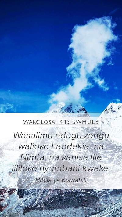 Wakolosai 4:15 SWHULB Bible Verse Image