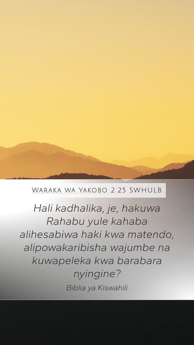 Waraka wa Yakobo 2:25 SWHULB Bible Verse Image