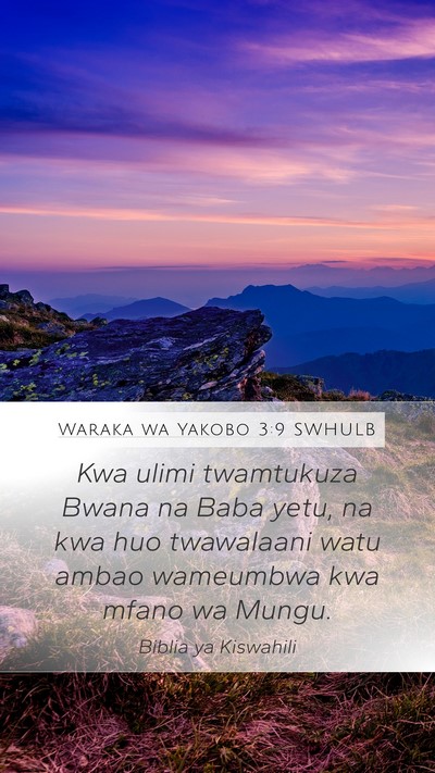 Waraka wa Yakobo 3:9 SWHULB Bible Verse Image
