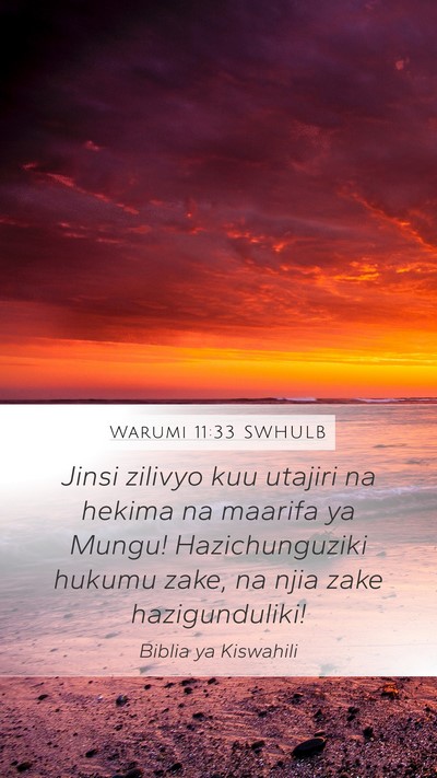 Warumi 11:33 SWHULB Bible Verse Image