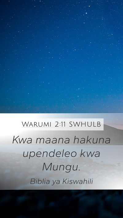 Warumi 2:11 SWHULB Bible Verse Image
