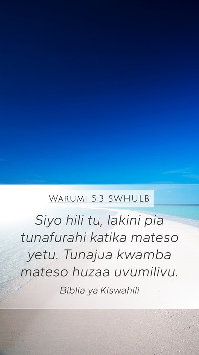 Warumi 5:3 SWHULB Bible Verse Image