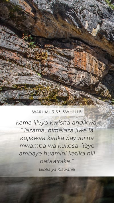 Warumi 9:33 SWHULB Bible Verse Image
