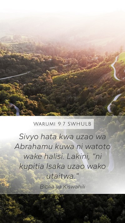 Warumi 9:7 SWHULB Bible Verse Image