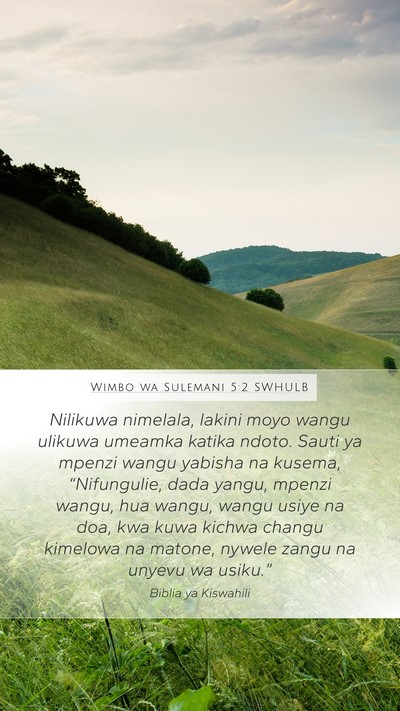 Wimbo wa Sulemani 5:2 SWHULB Bible Verse Image