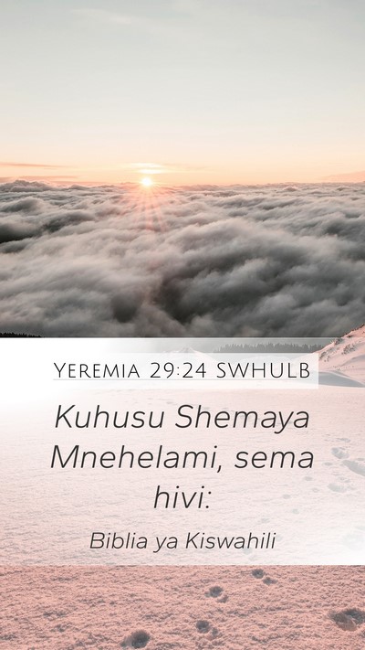 Yeremia 29:24 SWHULB Bible Verse Image