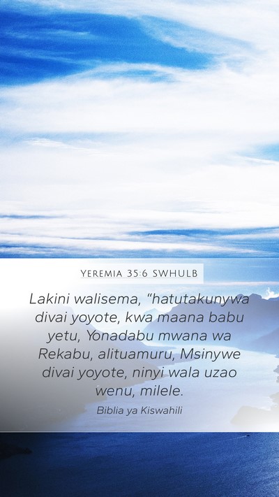Yeremia 35:6 SWHULB Bible Verse Image
