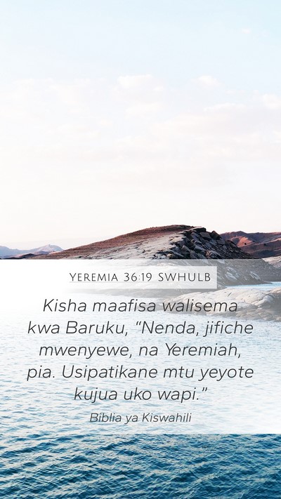 Yeremia 36:19 SWHULB Bible Verse Image