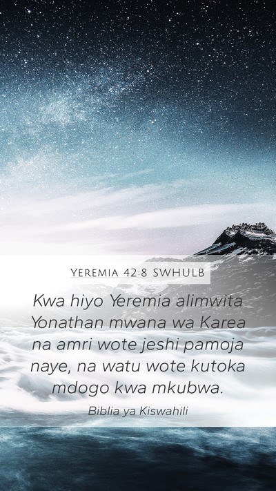 Yeremia 42:8 SWHULB Bible Verse Image