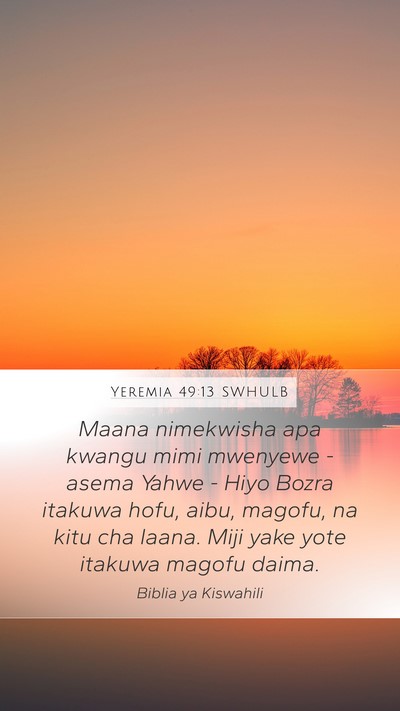 Yeremia 49:13 SWHULB Bible Verse Image