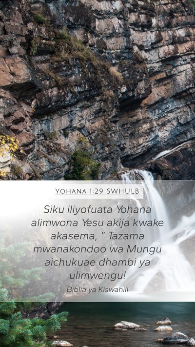 Yohana 1:29 SWHULB Bible Verse Image