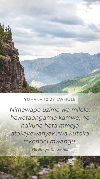 Yohana 10:28 SWHULB Bible Verse Image