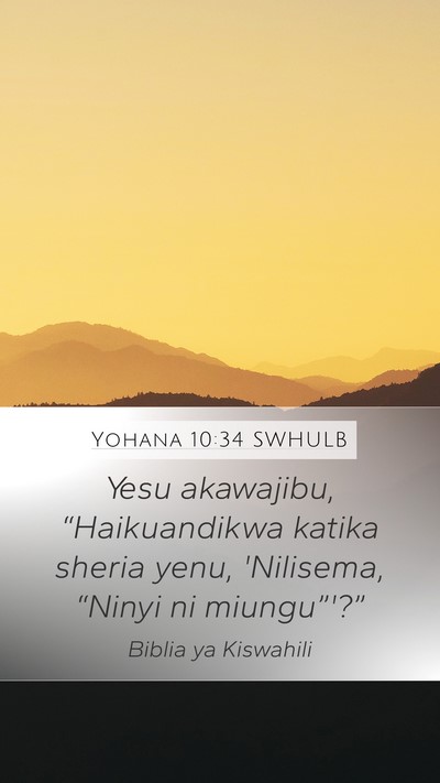 Yohana 10:34 SWHULB Bible Verse Image