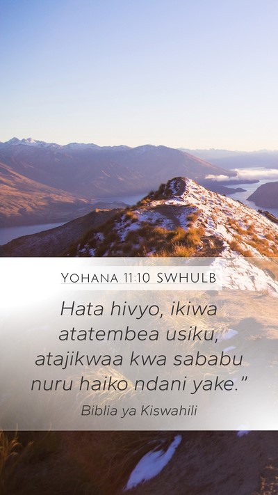 Yohana 11:10 SWHULB Bible Verse Image