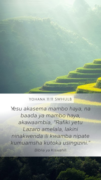 Yohana 11:11 SWHULB Bible Verse Image