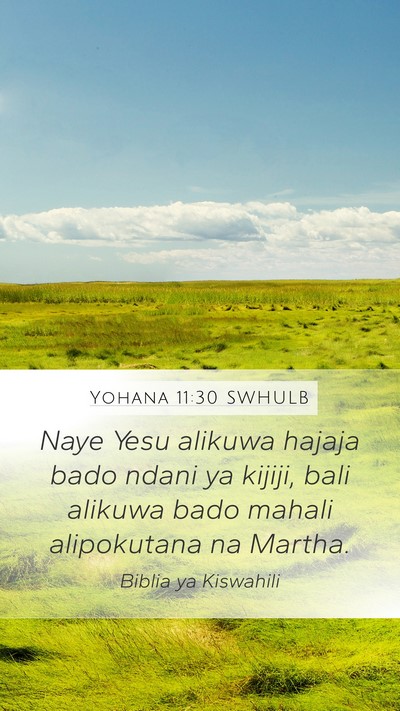 Yohana 11:30 SWHULB Bible Verse Image