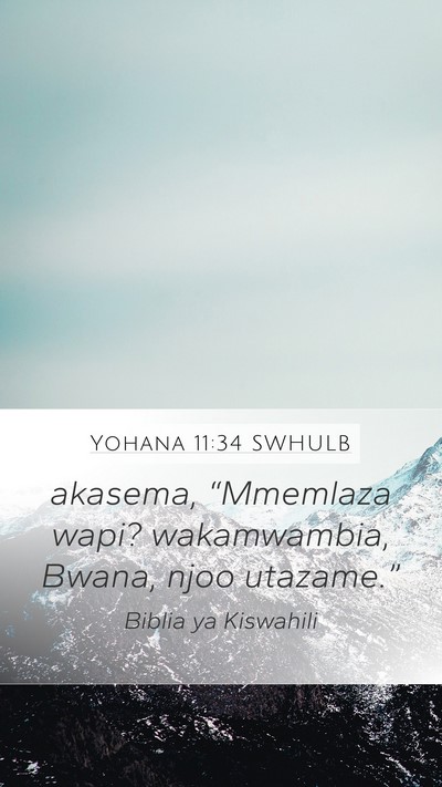 Yohana 11:34 SWHULB Mobile Phone Wallpaper - akasema, “Mmemlaza wapi? wakamwambia, Bwana, - Mobile Bible Verse Wallpaper