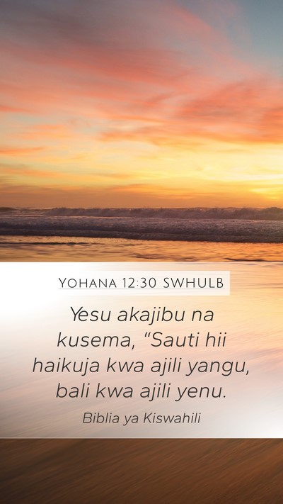 Yohana 12:30 SWHULB Bible Verse Image