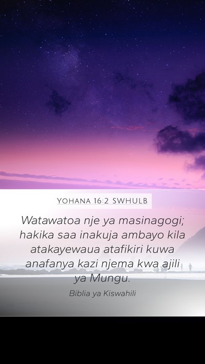 Yohana 16:2 SWHULB Bible Verse Image
